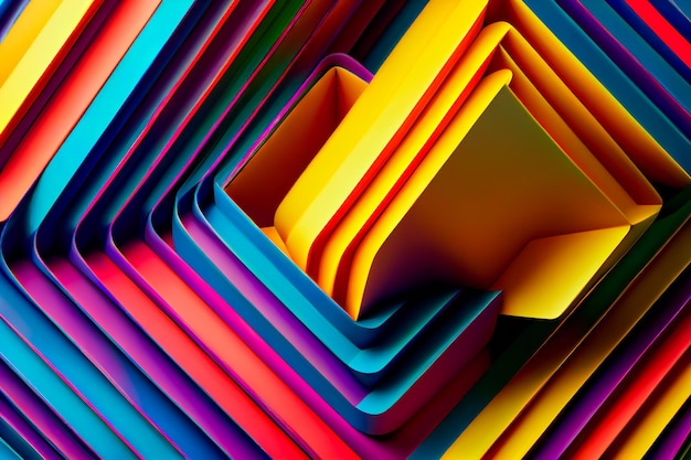 Photo abstract art of colorful geometric lines generative aixa