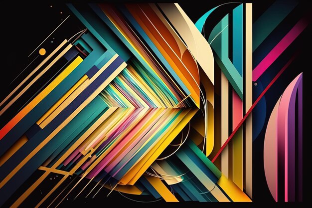 Abstract Art of Colorful Geometric Lines