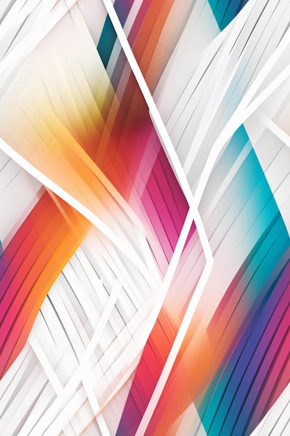 Photo abstract art of colorful lines and shapes on a white background generative ai