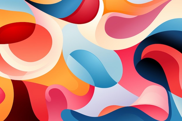 Abstract art of colorful shapes and colors on a white background generative ai