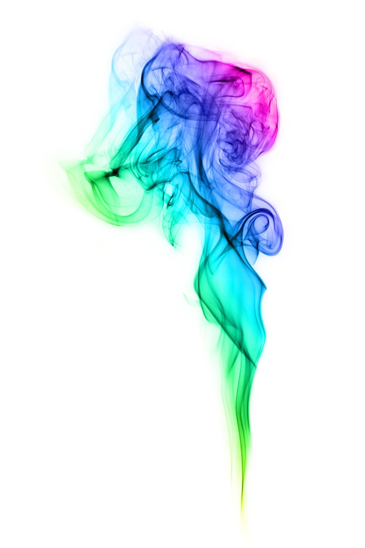 Photo abstract art colorful smoke on a white background
