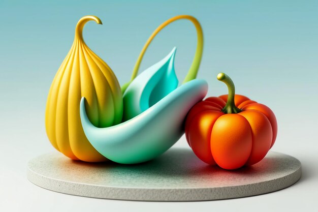 Foto illustrazione del modello 3d di rendering colorato di arte astratta sfondo creativo sfondo design elemento