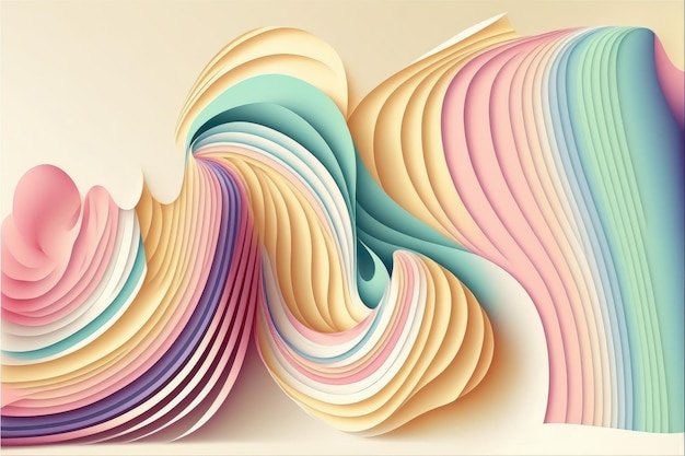 Abstract art of curve line in pastel color pattern