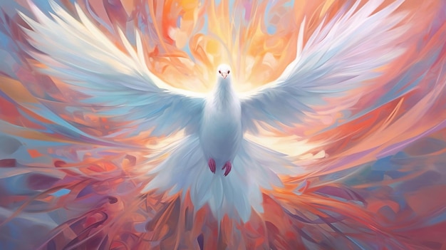 abstract art dove Holy Spirit concept Pentecost Sunday