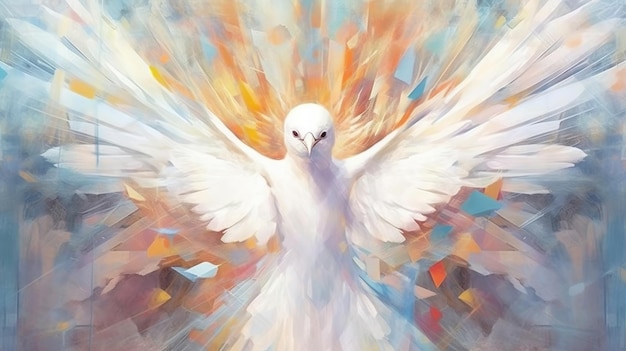 abstract art dove Holy Spirit concept Pentecost Sunday