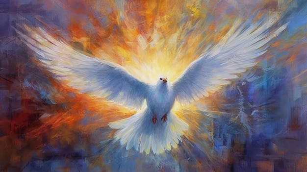 Photo abstract art dove holy spirit concept pentecost sunday