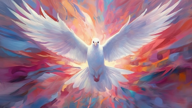 Photo abstract art dove holy spirit concept pentecost sunday