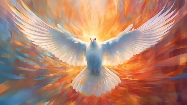 абстрактное искусство голубь Святой Дух концепция Пятидесятница воскресенье