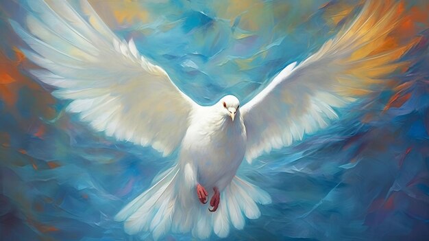 Photo abstract art dove holy spirit concept pentecost sunday