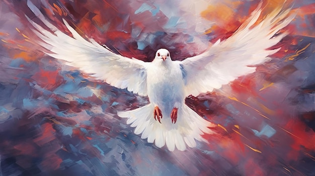 Photo abstract art dove holy spirit concept pentecost sunday