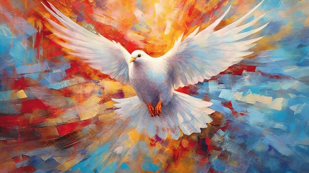 abstract art dove Holy Spirit concept Pentecost Sunday