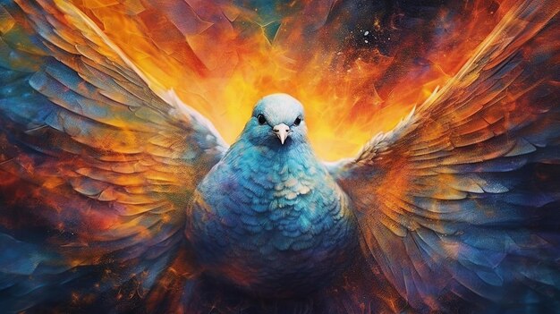 Photo abstract art dove holy spirit concept pentecost sunday