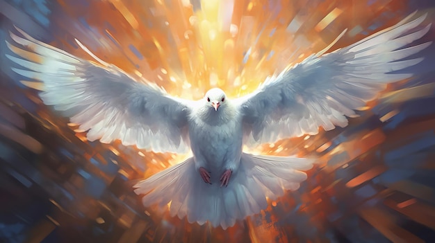 Photo abstract art dove holy spirit concept pentecost sunday