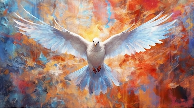 Photo abstract art dove holy spirit concept pentecost sunday