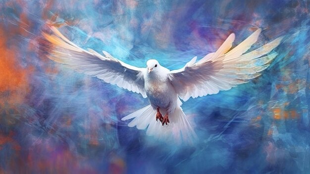 Photo abstract art dove holy spirit concept pentecost sunday