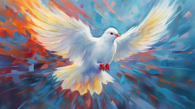 Photo abstract art dove holy spirit concept pentecost sunday