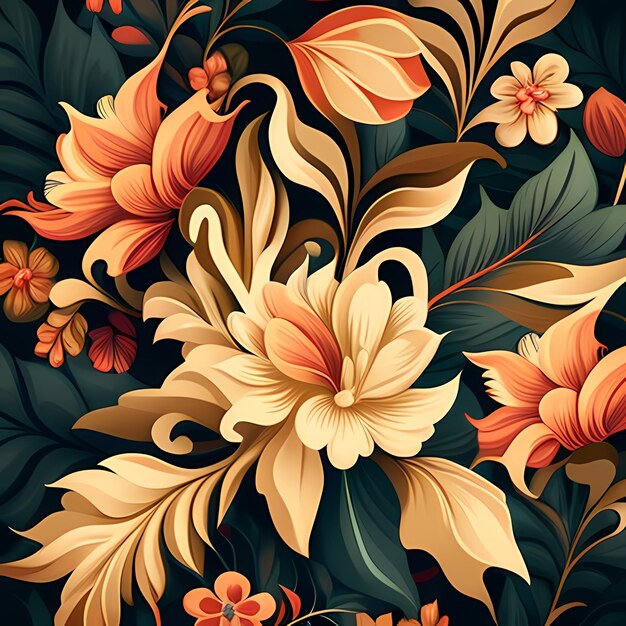 Abstract art Flower pattern Illustration, beauty artistic background design