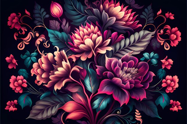 Photo abstract art flower pattern illustration, beauty artistic background design