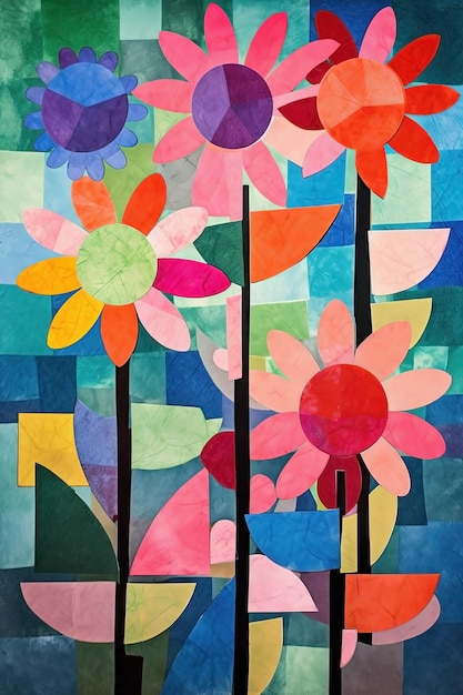 Абстрактное искусство цветы красочный фон Современный экспрессионизм живопись Ai создан