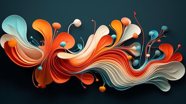 Photo abstract art flowing interconnected shapes