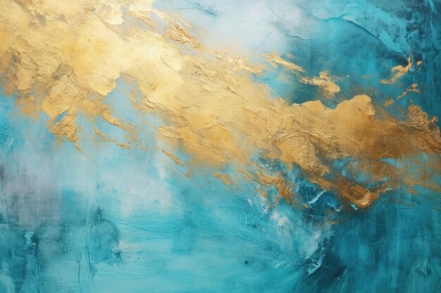 Abstract art gold blue teal illustration