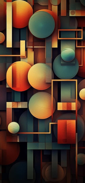 Abstract art of a group of different shapes and sizes generative ai