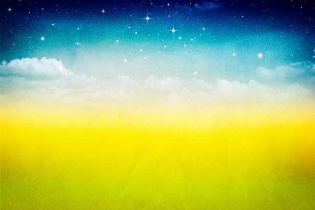 Abstract art grungy backgrounds Blue skies over yellow copy space
