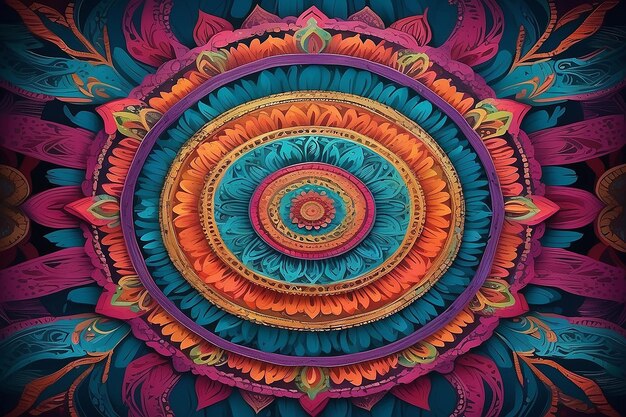 Abstract art mandala pattern art wallpaper Hd background Multicolor stripes Digital 3d