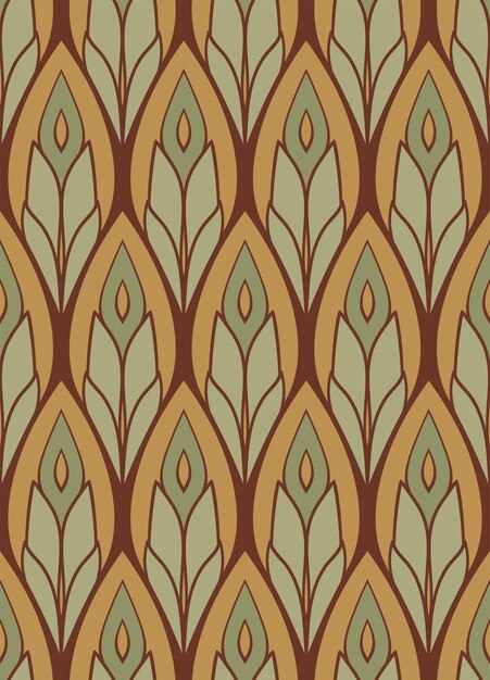 Photo abstract art nouveau style pattern seamless vector ornament soft color design for wallpaper textile