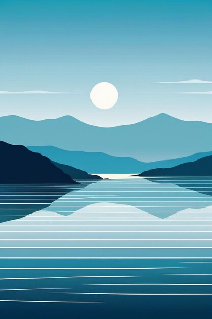 Foto arte astratta di un oceano in composizione verticale in stile minimalista