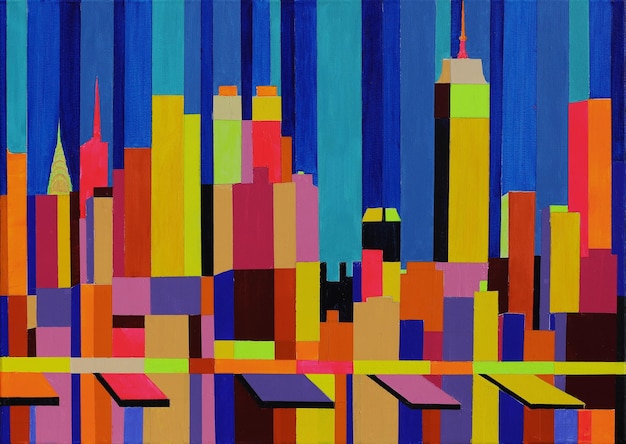 abstract art painting about new york city