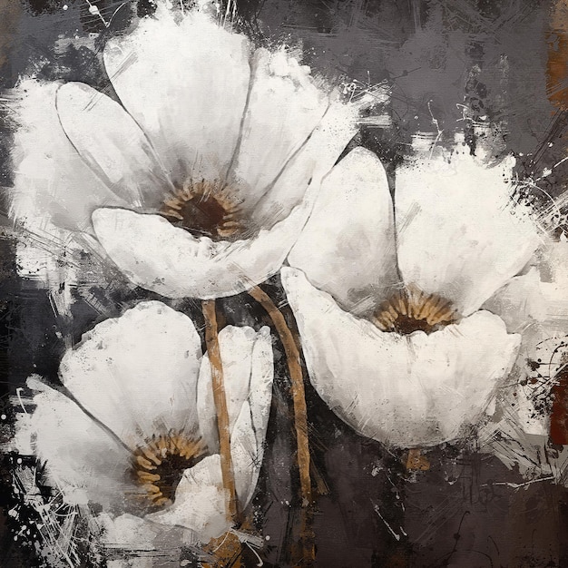 abstract art painting closeup of acrylic painting on floral canvas modern art rich texture moder
