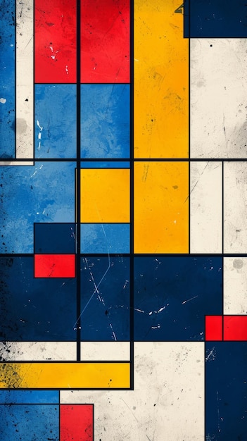 Photo abstract art piece inspired by primary colors and shapes