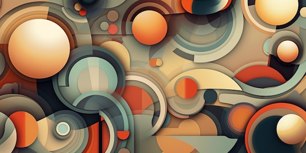 Abstract art of a variety of circles and shapes generative ai