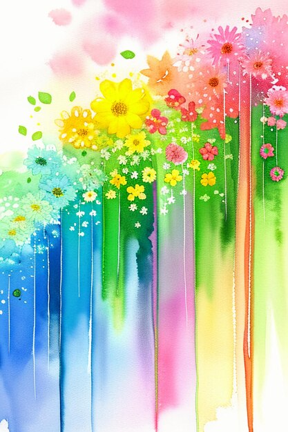 Abstract art watercolor ink illustration colorful elements design background wallpaper