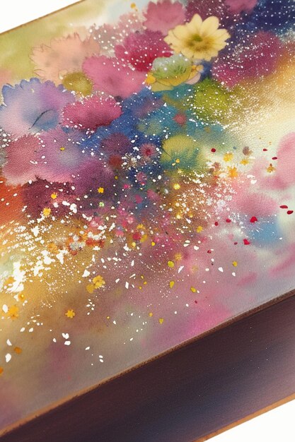 Abstract art watercolor ink illustration colorful elements design background wallpaper