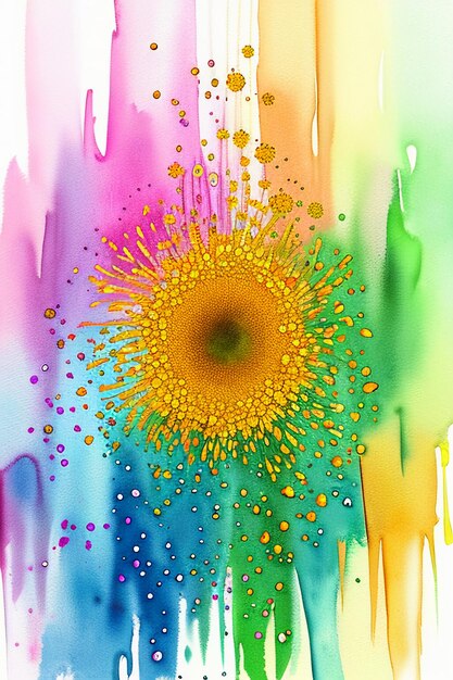 Abstract art watercolor ink illustration colorful elements design background wallpaper