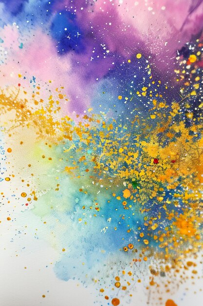 Abstract art watercolor ink illustration colorful elements design background wallpaper