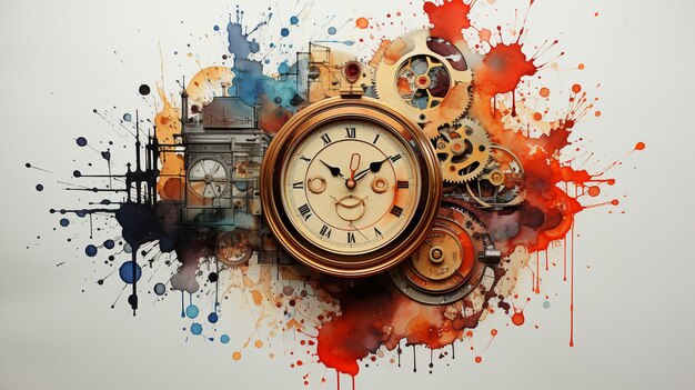 Premium AI Image  abstract art where ink blots become a canvas to explore the concept of time 