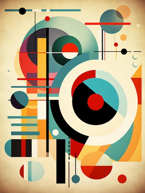 abstract art with a circle and a line of circles generative ai