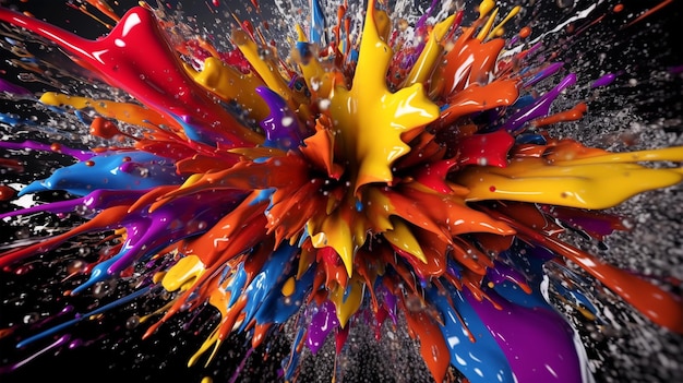 Abstract art with colorful splash 3d Generated AI