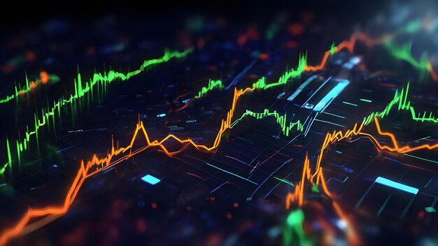 Резюме Искусственный интеллект Машинное обучение Наука о данных Неоновые цвета Фон Аи сгенерирован