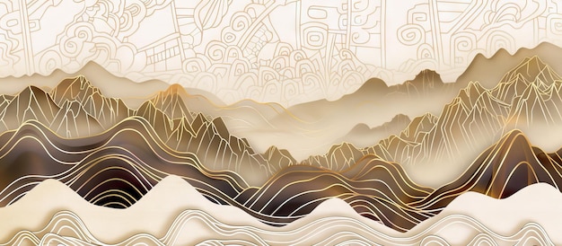 アブストラクト・アーティスティック・バックグラウンド 中国風壁紙 インク洗 新中国様式 絵画 モダン・アート 壁紙 ポスター カード 壁画 プリント AI生成イラスト