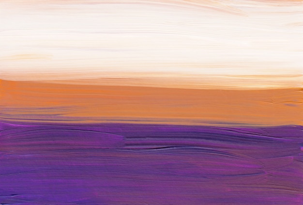 Abstract artistic background, purple, yellow and white painting brush strokes on paper