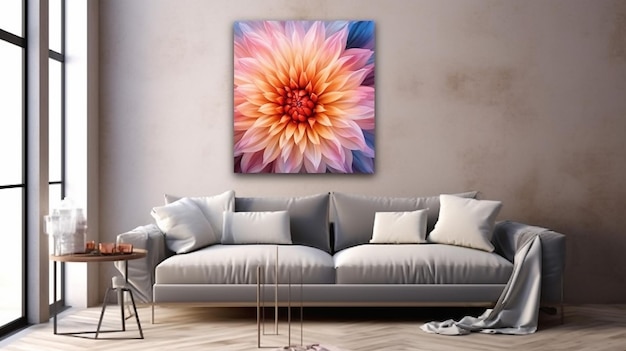 Abstract artistic flower poster collection Generative AI