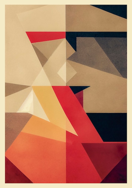 abstract artistic vintage grunge background with geometric forms constructivism style backdrop digital art 3d illustration