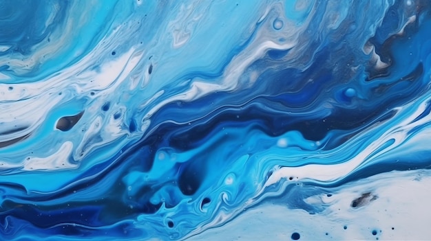 An abstract artwork featuring swirling blue and white bubbles Generative ai