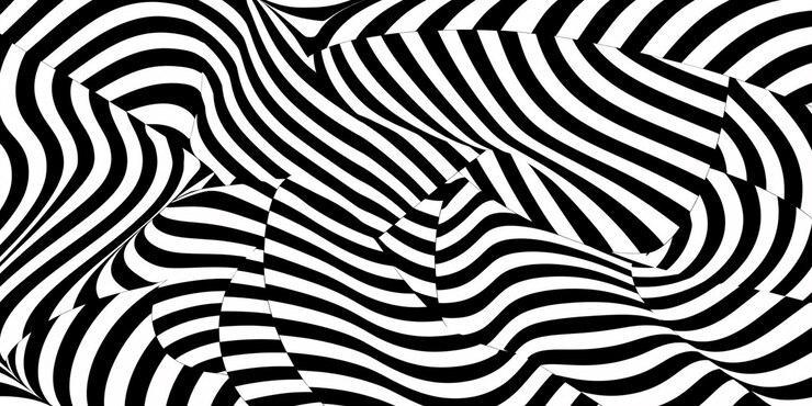Photo an abstract artwork inspired by op art with contrasting black and white patterns that create a sens