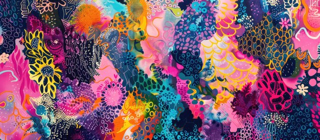 Abstract artwork vibrant design textile