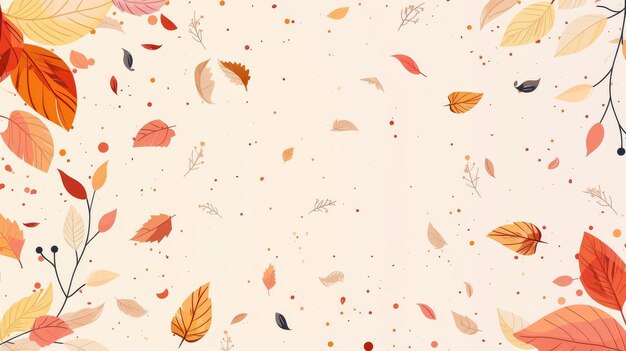 Photo abstract autumn background with falling leaves in warm colors